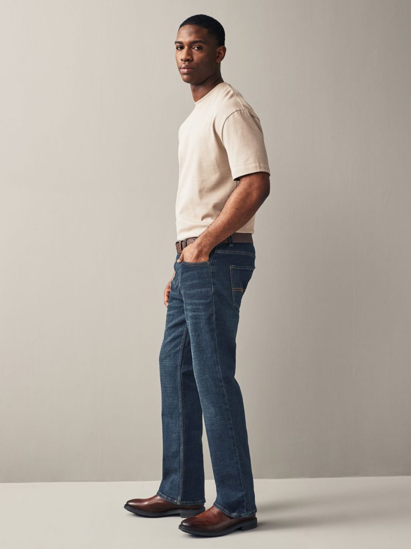 Stuf3841| Blue Washed Bootcut Belted Authentic Jeans - Image 3
