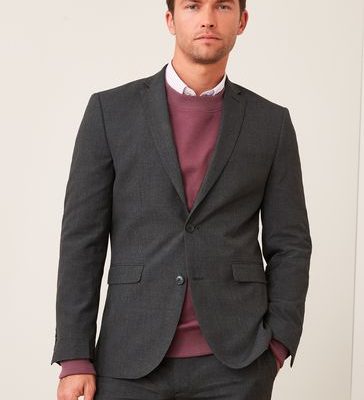 Stuf3888| Navy Blue Slim Signature Tollegno Italian Wool Suit Jacket
