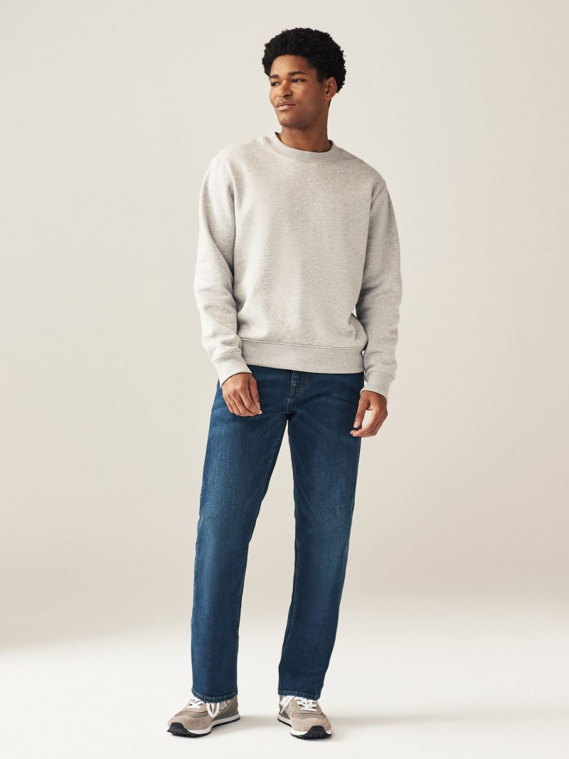 Stuf3842| Blue Mid Single Straight Fit Classic Stretch Jeans - Image 2