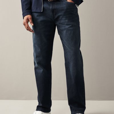 Stuf3845| Blue Ink Straight Fit Belted Authentic Jeans