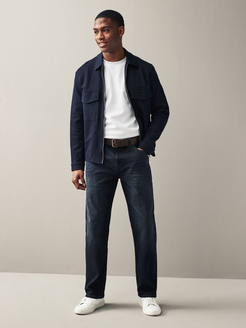 Stuf3845| Blue Ink Straight Fit Belted Authentic Jeans - Image 2