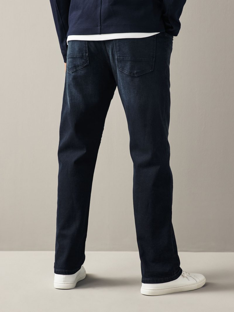 Stuf3845| Blue Ink Straight Fit Belted Authentic Jeans - Image 3
