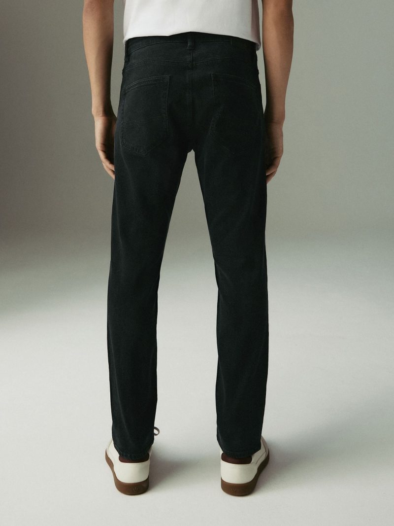Stuf3847| Black Slim Fit Lightweight Motion Flex Denim Jeans - Image 3