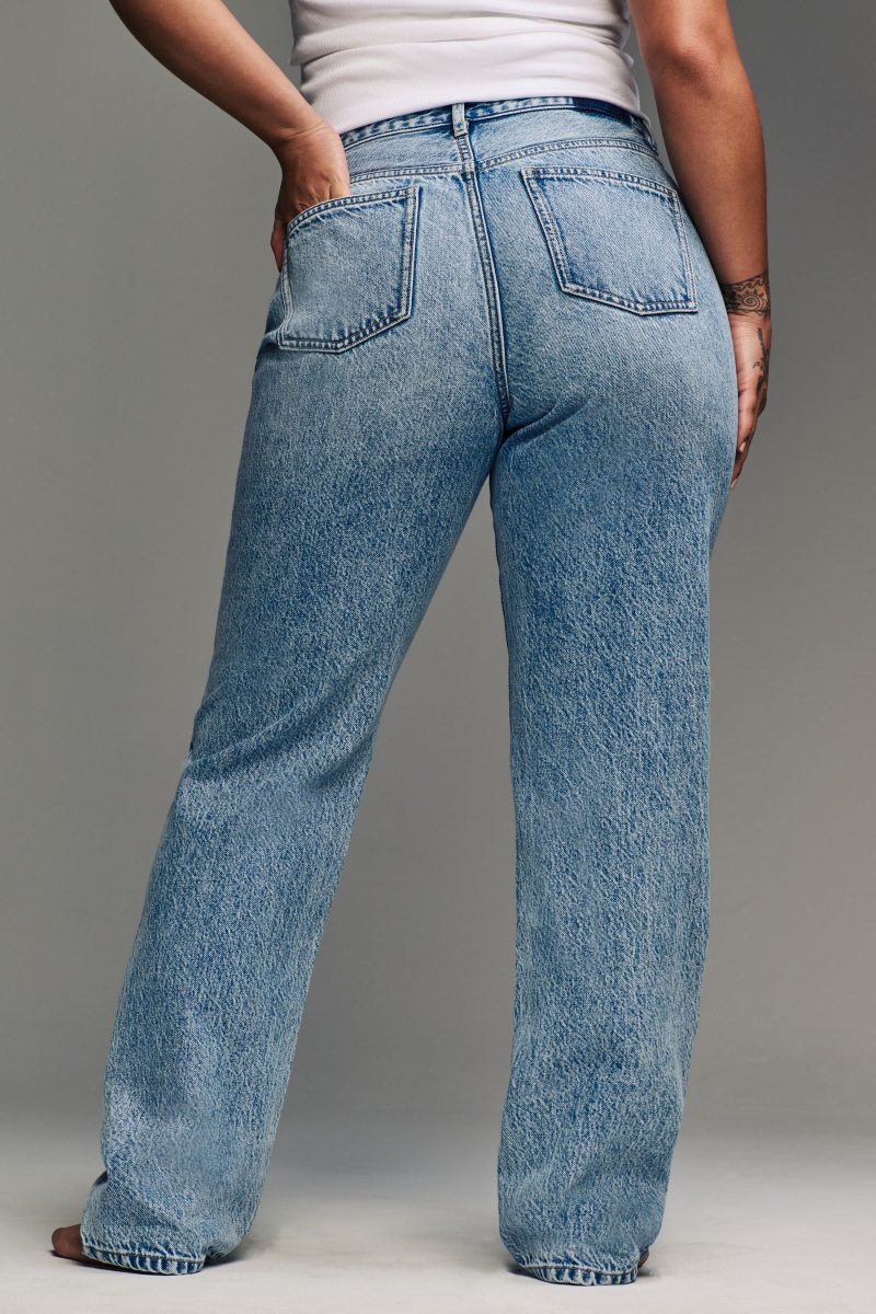 Stuf3860| Mid Blue Hourglass Rigid Straight Leg 100% Cotton Jeans - Image 4
