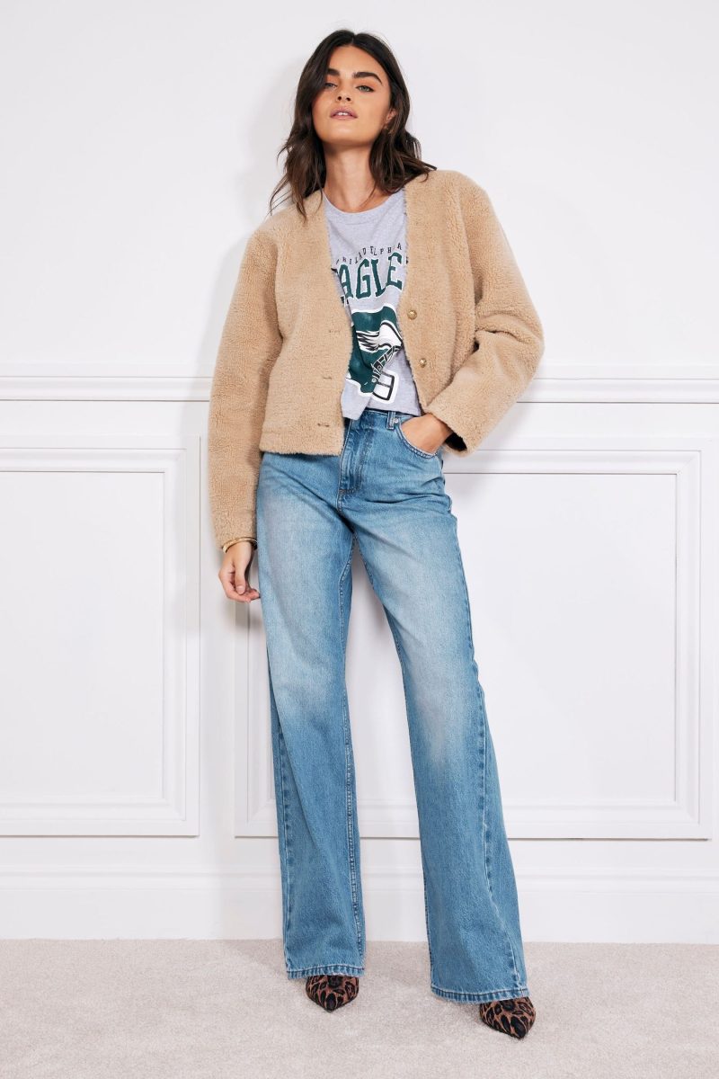 Stuf3858| Mid Blue High Rise Relaxed Straight Leg 100% Cotton Jeans - Image 3