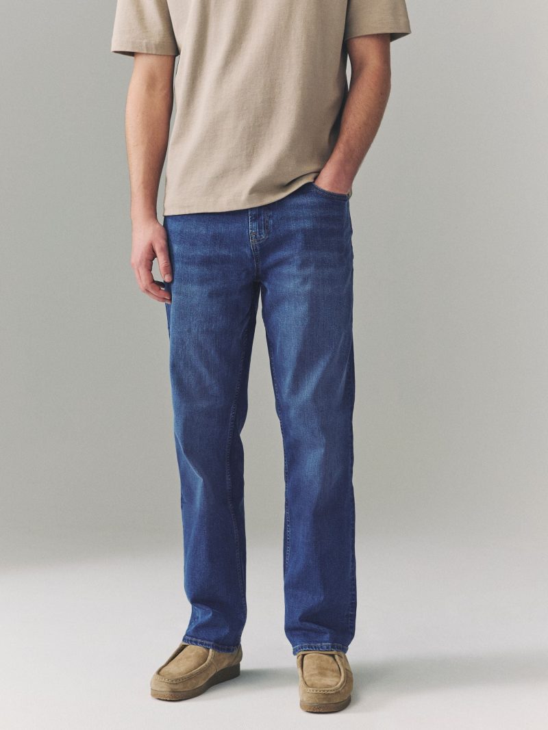 Stuf3850| Blue Authentic Single Straight Fit Classic Stretch Jeans
