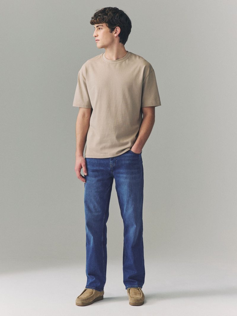 Stuf3850| Blue Authentic Single Straight Fit Classic Stretch Jeans - Image 2