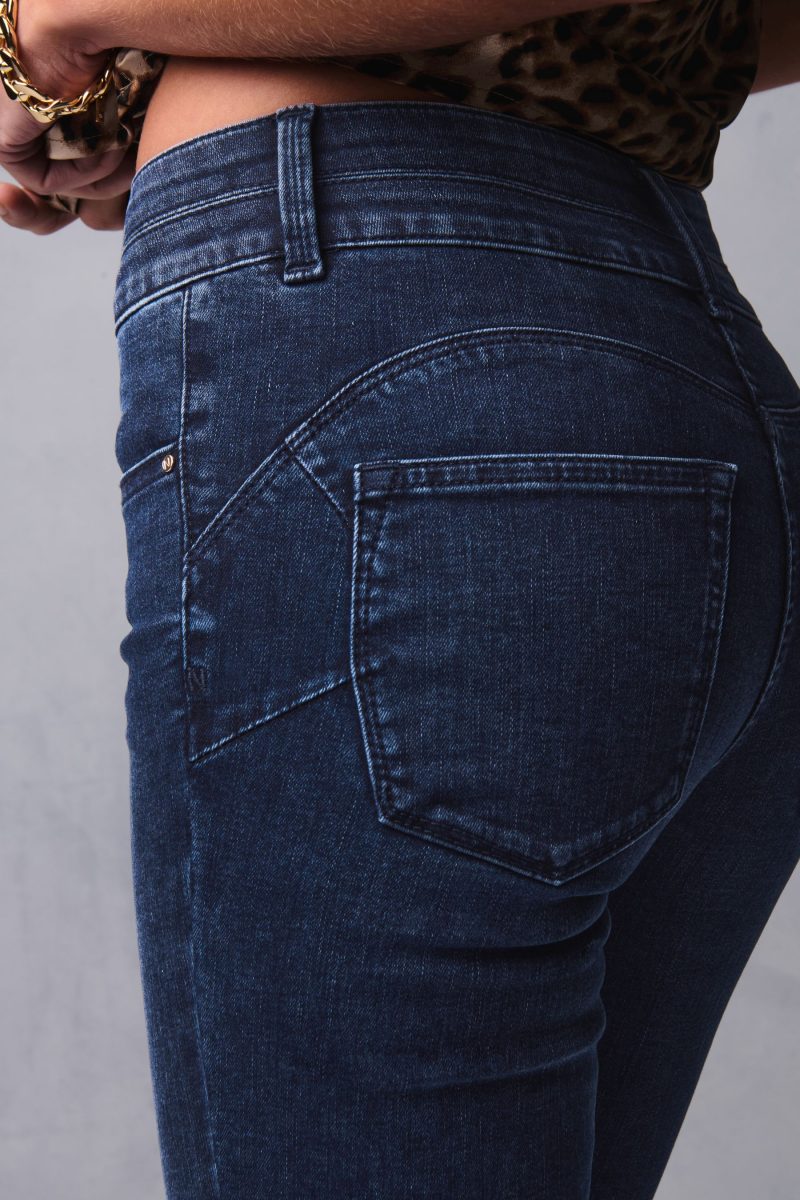 Stuf3866| Blue Flared Lift Slim And Shape Bootcut Jeans - Image 5